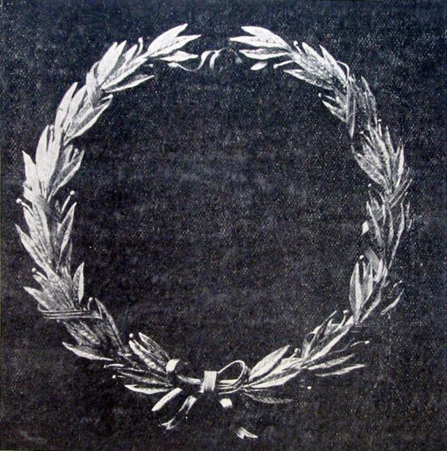 Golden wreath presented at the celebration